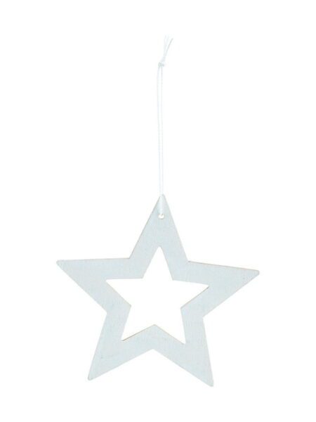Ornament stars hvid 12 cm