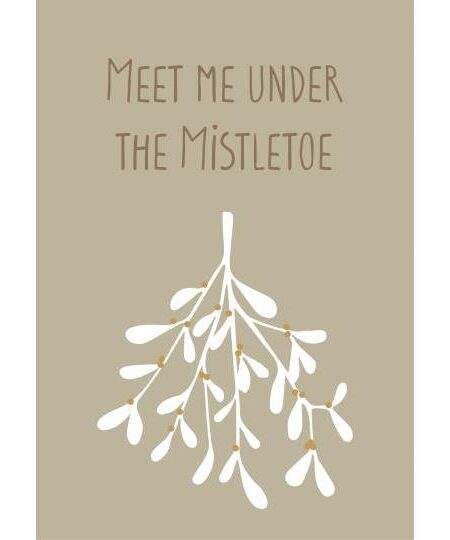 Metalskilt - Meet me under the Mistletoe