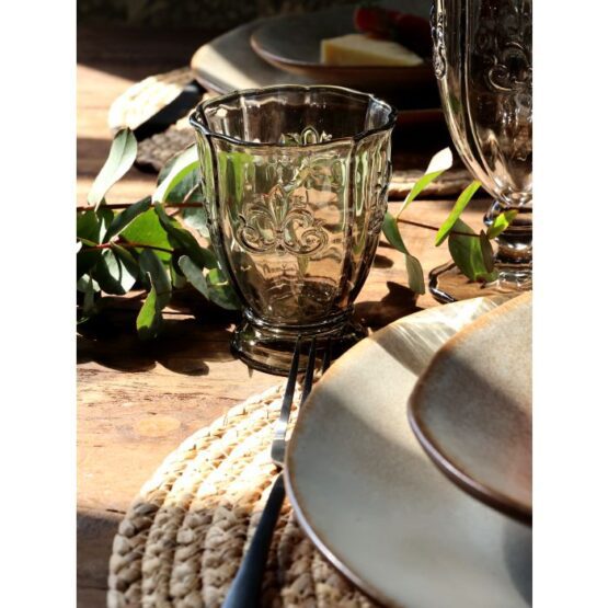 Saint-Émilion Glas m. mønster - Fransk grå