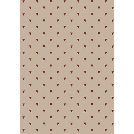 Gavepapir m. røde hjerter - 5 m.