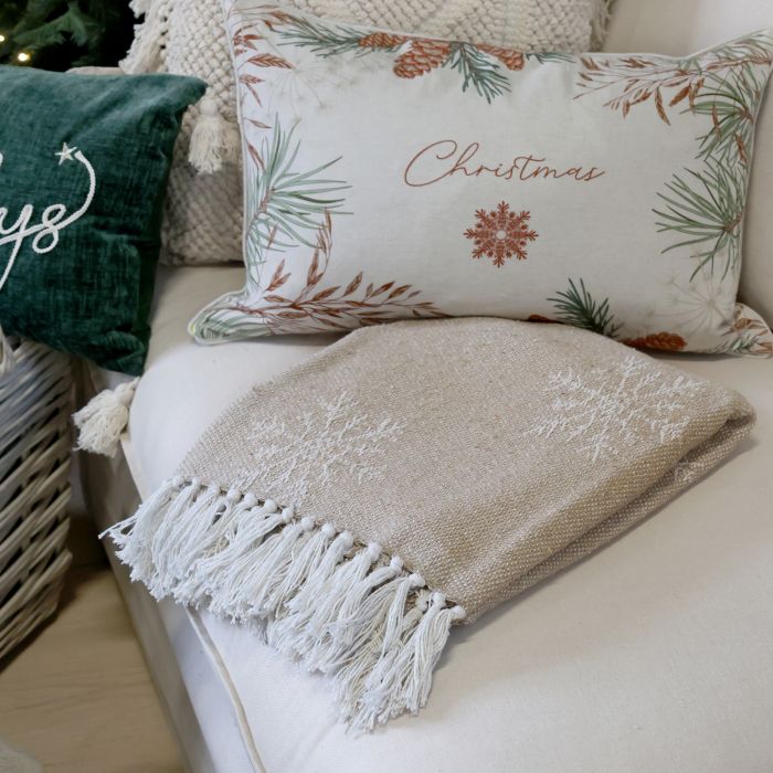 Aix Plaid af overskudsgarn m. iskrystaller - Latte