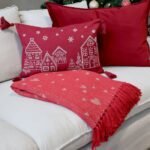 Aix Plaid af overskudsgarn m. hjerter - Cherry