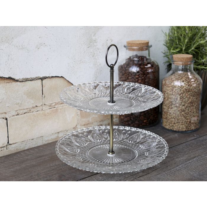 Etagere m. 2 glasfade